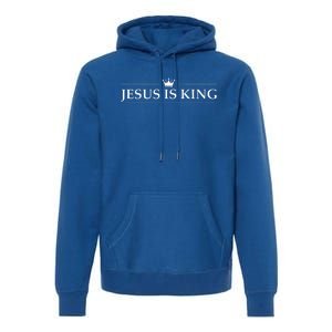 Christian Jesus Is King Design Crown Premium Hoodie