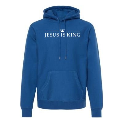 Christian Jesus Is King Design Crown Premium Hoodie