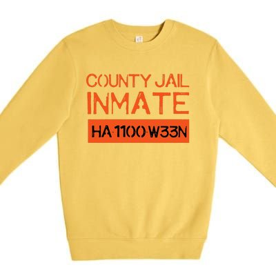 Country Jail Inmate Prison Costume Easy Halloween Gifts Premium Crewneck Sweatshirt