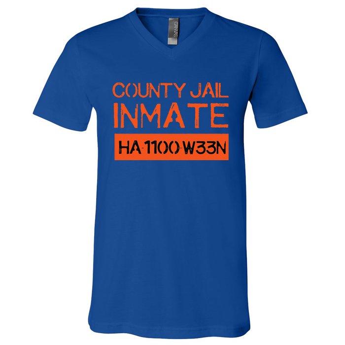 Country Jail Inmate Prison Costume Easy Halloween Gifts V-Neck T-Shirt