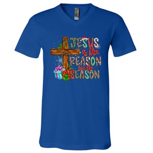 Christmas Jesus Is The Reason For The Season Jesus Pajamas Great Gift V-Neck T-Shirt