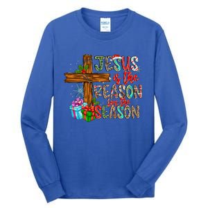 Christmas Jesus Is The Reason For The Season Jesus Pajamas Great Gift Tall Long Sleeve T-Shirt