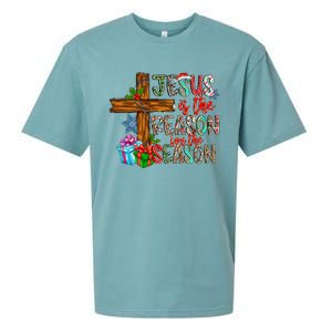 Christmas Jesus Is The Reason For The Season Jesus Pajamas Great Gift Sueded Cloud Jersey T-Shirt