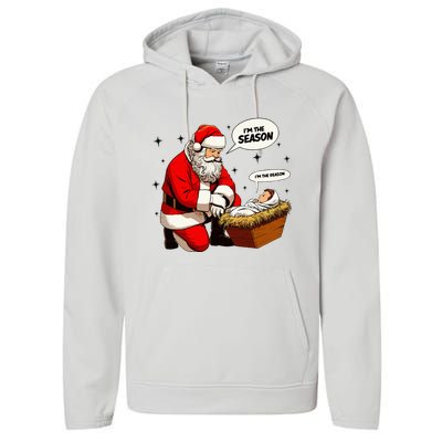 Christmas Jesus Is The Reason For The Season Christian Santa Performance Fleece Hoodie