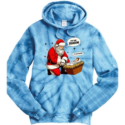 Christmas Jesus Is The Reason For The Season Christian Santa Tie Dye Hoodie