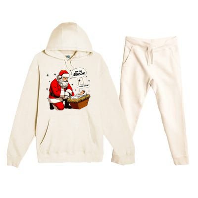 Christmas Jesus Is The Reason For The Season Christian Santa Premium Hooded Sweatsuit Set