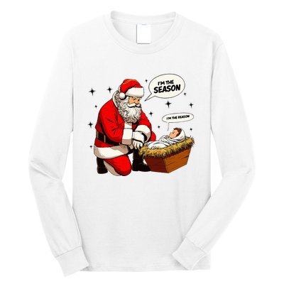 Christmas Jesus Is The Reason For The Season Christian Santa Long Sleeve Shirt