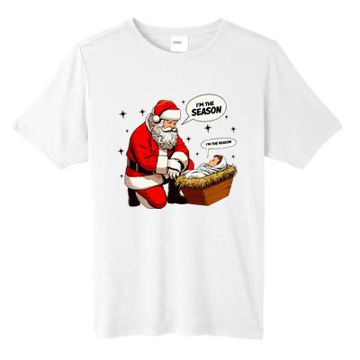 Christmas Jesus Is The Reason For The Season Christian Santa Tall Fusion ChromaSoft Performance T-Shirt