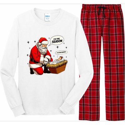 Christmas Jesus Is The Reason For The Season Christian Santa Long Sleeve Pajama Set