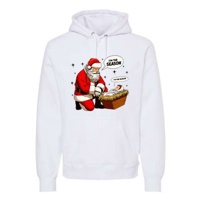 Christmas Jesus Is The Reason For The Season Christian Santa Premium Hoodie