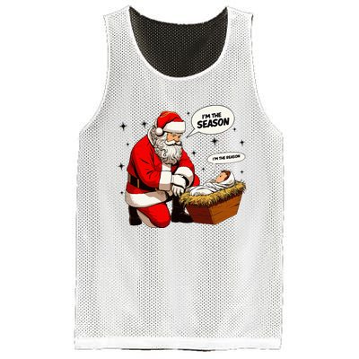 Christmas Jesus Is The Reason For The Season Christian Santa Mesh Reversible Basketball Jersey Tank