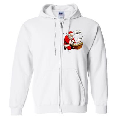 Christmas Jesus Is The Reason For The Season Christian Santa Full Zip Hoodie