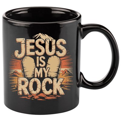 Christian Jesus Is My Rock Bible Verse Biblical 11oz C Handle Ceramic Mug