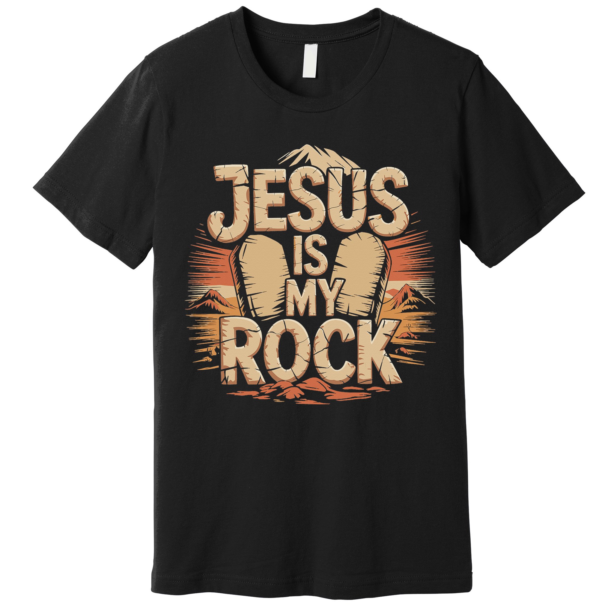 Christian Jesus Is My Rock Bible Verse Biblical Premium T-Shirt