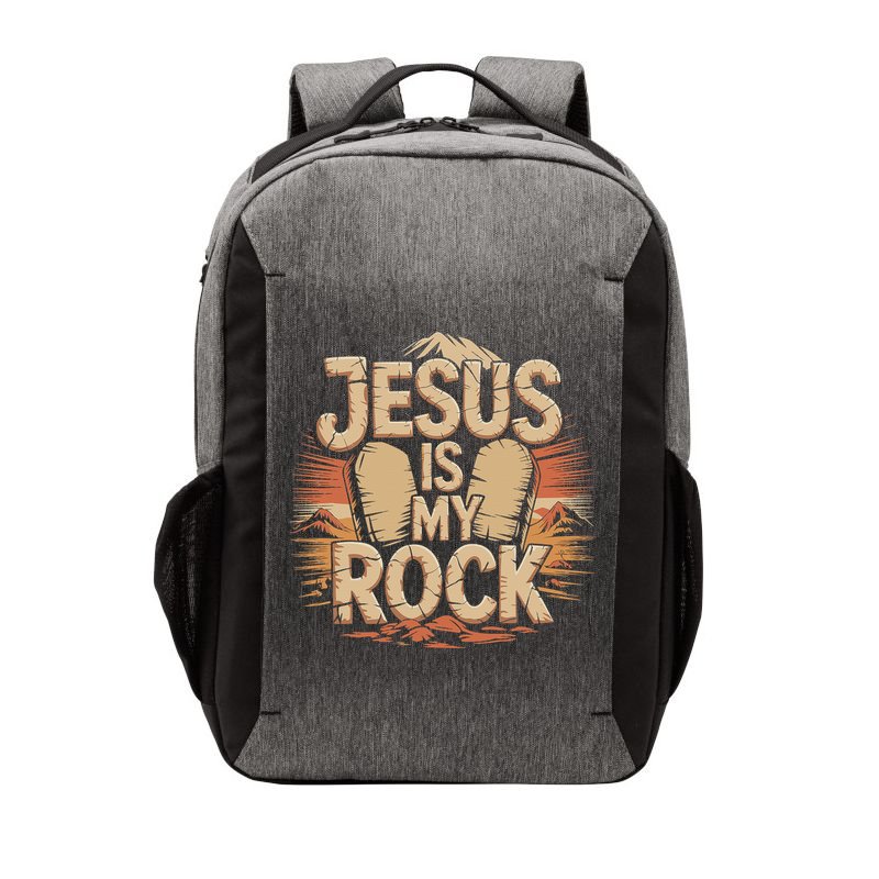 Christian Jesus Is My Rock Bible Verse Biblical Vector Backpack