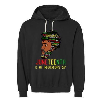 Celebrate Juneteenth Independence Day Black Fathers Day Garment-Dyed Fleece Hoodie