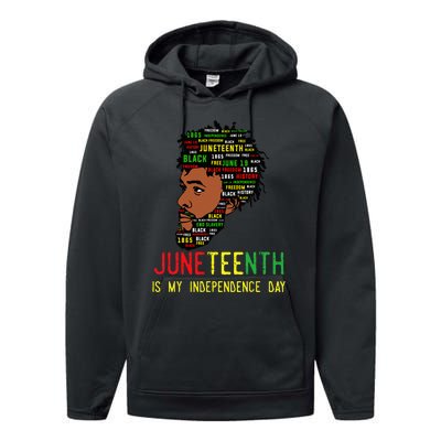 Celebrate Juneteenth Independence Day Black Fathers Day Performance Fleece Hoodie