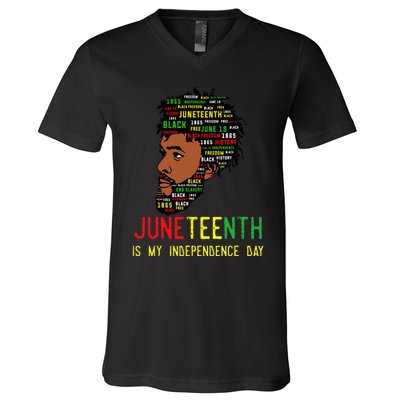 Celebrate Juneteenth Independence Day Black Fathers Day V-Neck T-Shirt