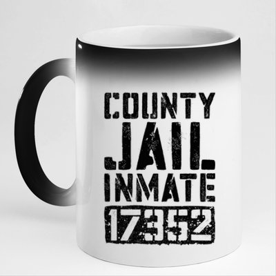 County Jail Inmate Inmate Costume 11oz Black Color Changing Mug