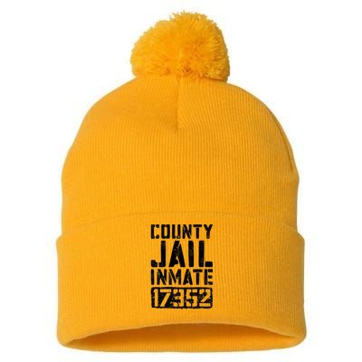 County Jail Inmate Inmate Costume Pom Pom 12in Knit Beanie