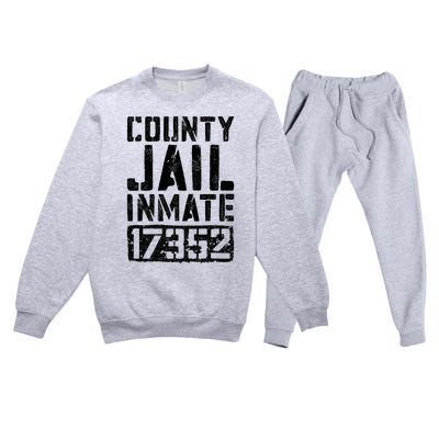 County Jail Inmate Inmate Costume Premium Crewneck Sweatsuit Set