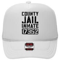 County Jail Inmate Inmate Costume High Crown Mesh Back Trucker Hat