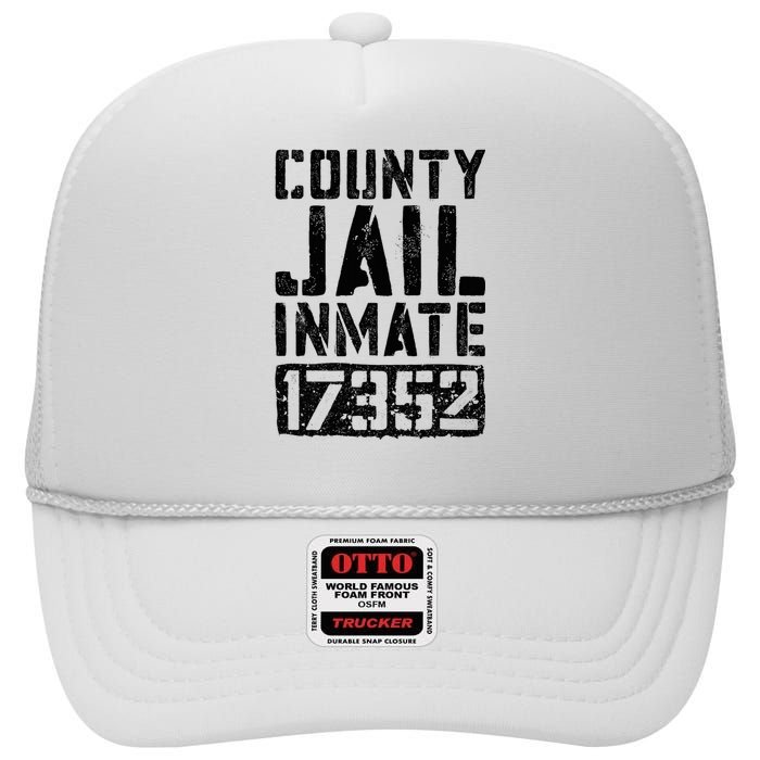 County Jail Inmate Inmate Costume High Crown Mesh Back Trucker Hat