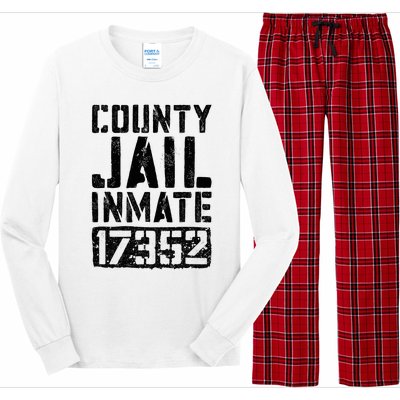 County Jail Inmate Inmate Costume Long Sleeve Pajama Set