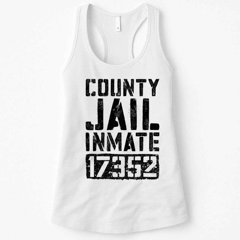 County Jail Inmate Inmate Costume Womens Tank Top