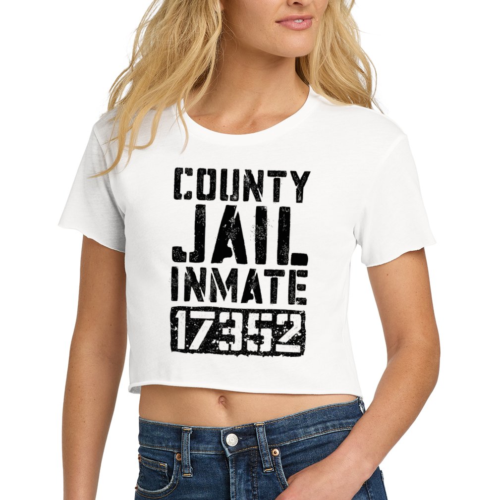 County Jail Inmate Inmate Costume Women's Crop Top Tee