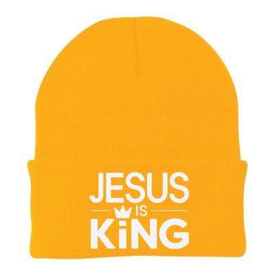 Christian Jesus Is King Design Crown Knit Cap Winter Beanie