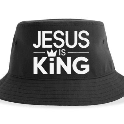 Christian Jesus Is King Design Crown Sustainable Bucket Hat