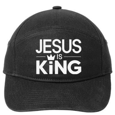 Christian Jesus Is King Design Crown 7-Panel Snapback Hat