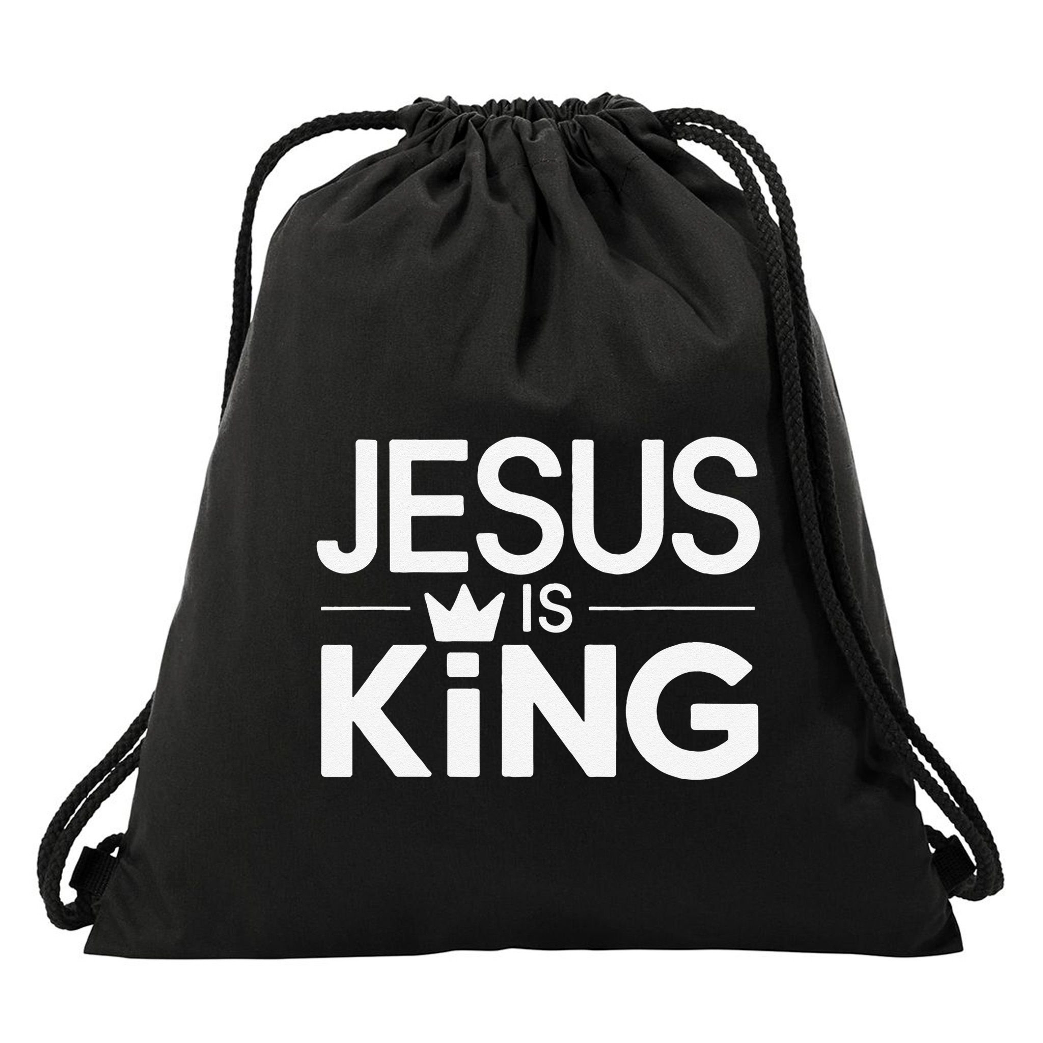Christian Jesus Is King Design Crown Drawstring Bag