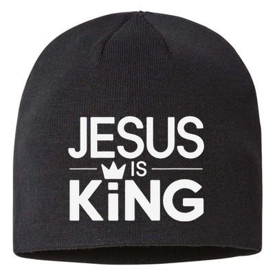 Christian Jesus Is King Design Crown Sustainable Beanie