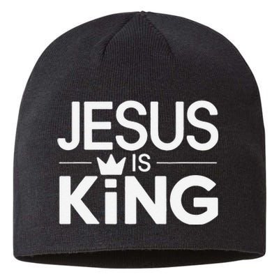 Christian Jesus Is King Design Crown Sustainable Beanie