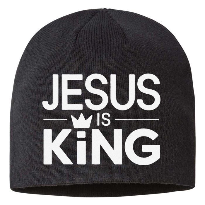 Christian Jesus Is King Design Crown Sustainable Beanie