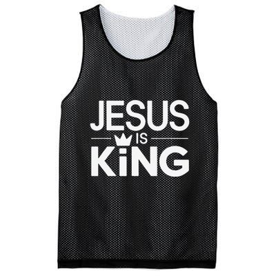 Christian Jesus Is King Design Crown Mesh Reversible Basketball Jersey Tank