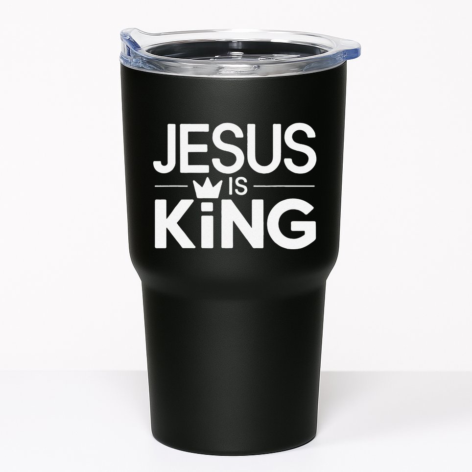 Christian Jesus Is King Design Crown Tumbler