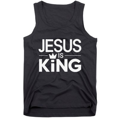 Christian Jesus Is King Design Crown Tank Top
