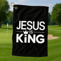 Christian Jesus Is King Design Crown Golf Towel