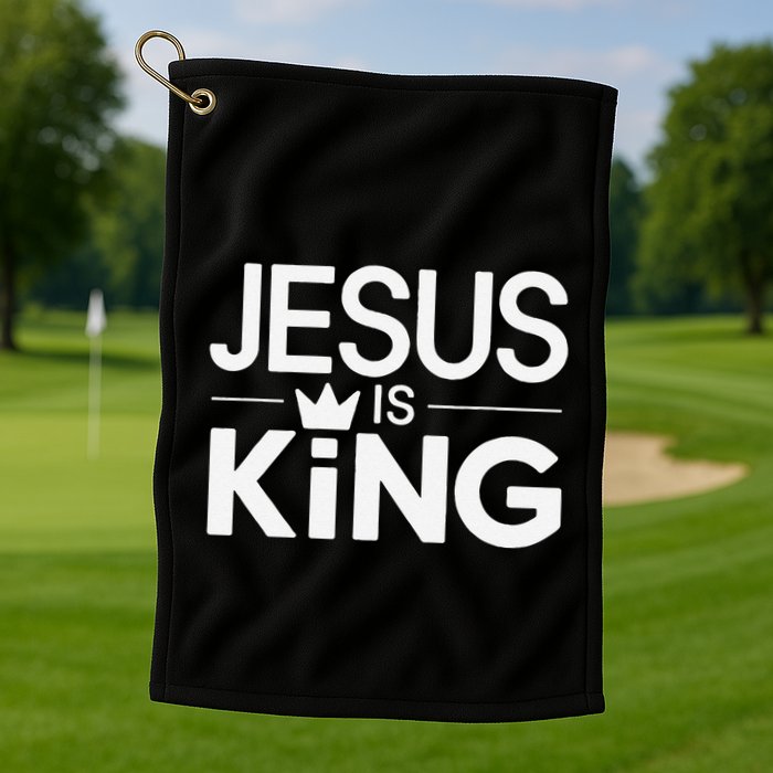Christian Jesus Is King Design Crown Golf Towel