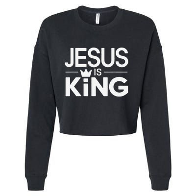 Christian Jesus Is King Design Crown Cropped Pullover Crew