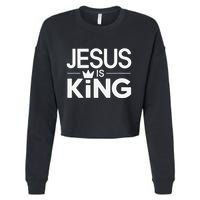 Christian Jesus Is King Design Crown Cropped Pullover Crew