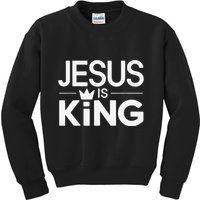 Christian Jesus Is King Design Crown Kids Sweatshirt
