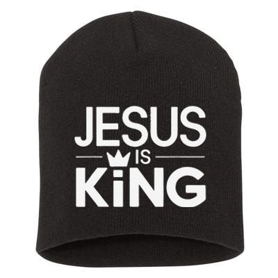 Christian Jesus Is King Design Crown Short Acrylic Beanie