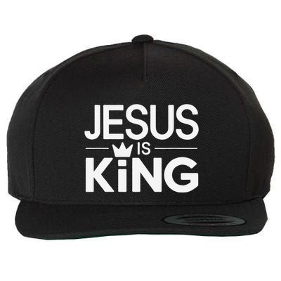 Christian Jesus Is King Design Crown Wool Snapback Cap