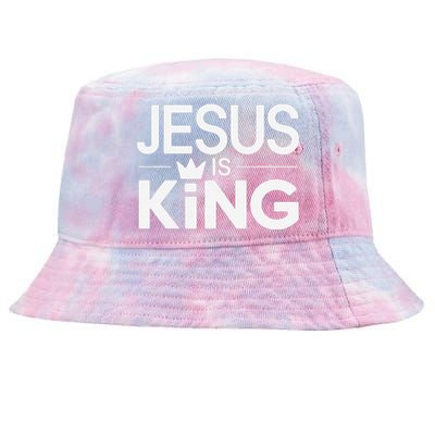 Christian Jesus Is King Design Crown Tie-Dyed Bucket Hat