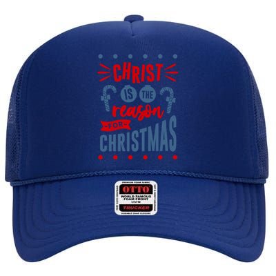 Christ Jesus Is The Reason For The Season Christmas Gift High Crown Mesh Back Trucker Hat