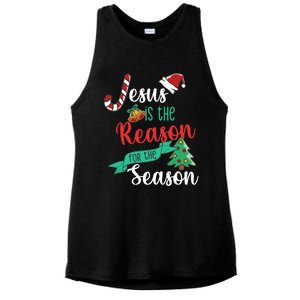 Christ Jesus Is The Reason For The Season Christmas Funny Gift Ladies PosiCharge Tri-Blend Wicking Tank